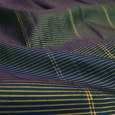 Peacock Green Kanchi Silk Fabric with Vairaoosi Design