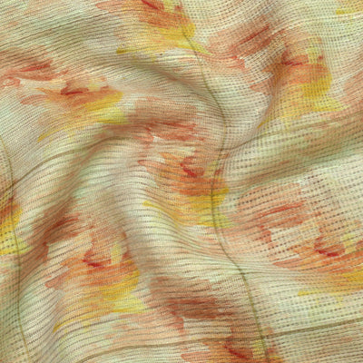 Light Peach Matka Silk Fabric