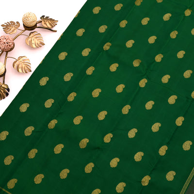 Alli Green Kanchipuram Silk Saree with Mango Butta Design