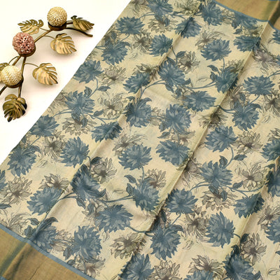 Tussar Silk Saree with floral design