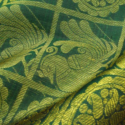 bottle-green-kattam-annapakshi-mayilchakram-kanchi-silk-fabric