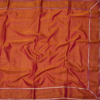 Dual Peach Tussar Silk Saree with Pink Banaras Border