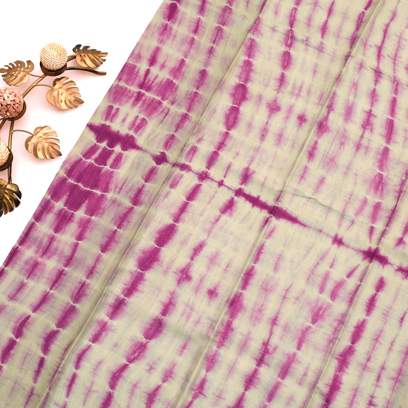 Pink Tussar Silk Saree with Shibori Print Design