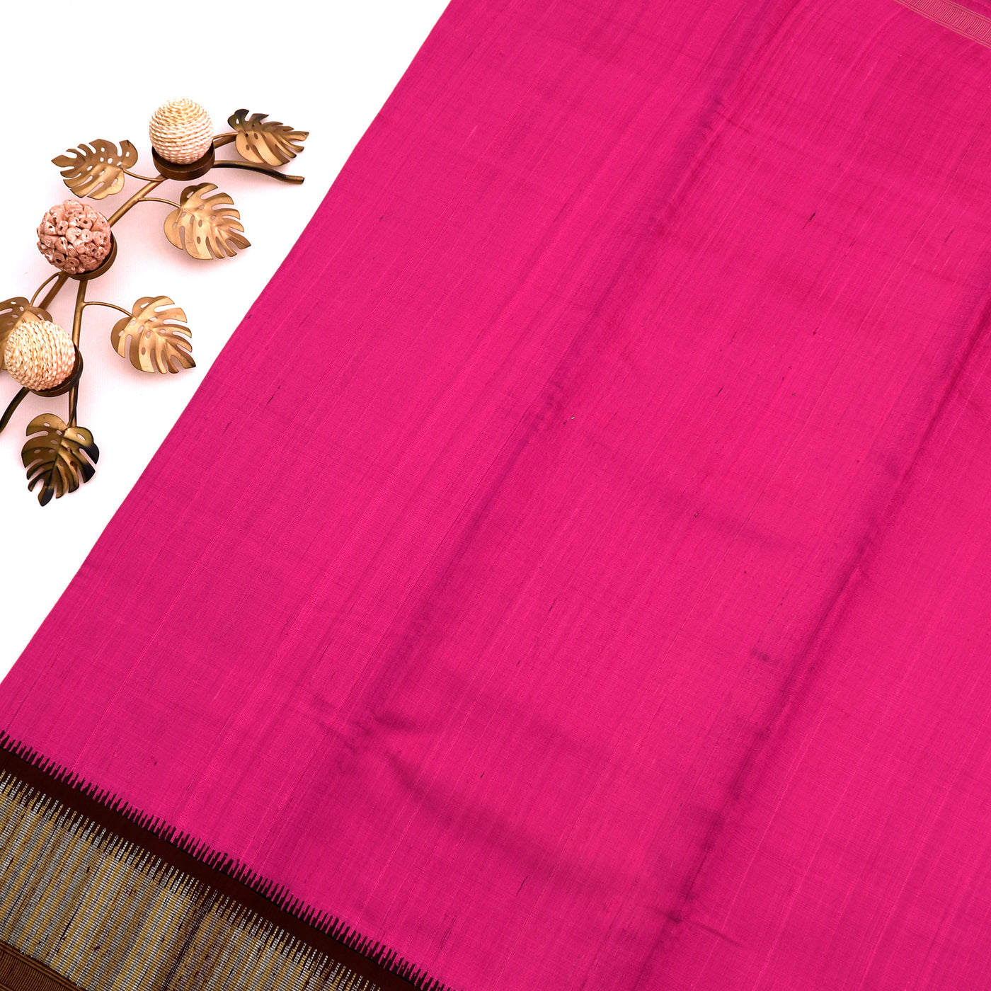 Pink Tussar Silk Saree with Zari Design Pallu