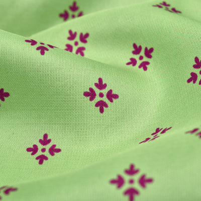 Pista Green Kanchi Silk Printed Fabric with Small Butta Design