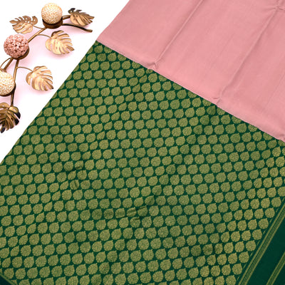 Onion Pink Kanchipuram Silk Saree with Getti Self Pallu