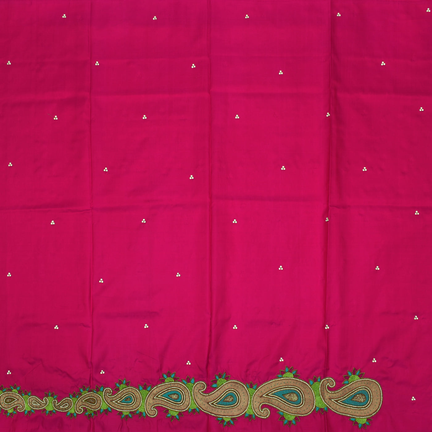 Pink Embroidery Silk Saree with Mango Zari Design
