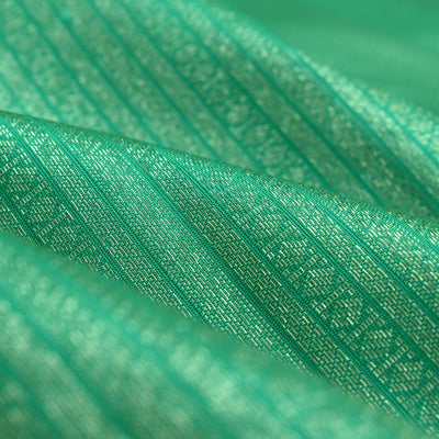 Turquoise Green Kanchi Silk Fabric
