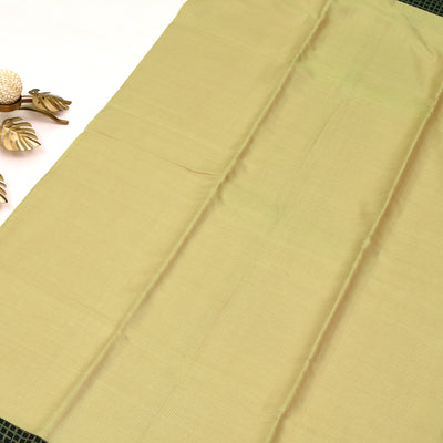 Sandal Tussar Saree With Black Floral Printed Blouse