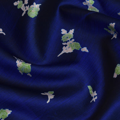 MS Blue Kanchi Silk Printed Fabric