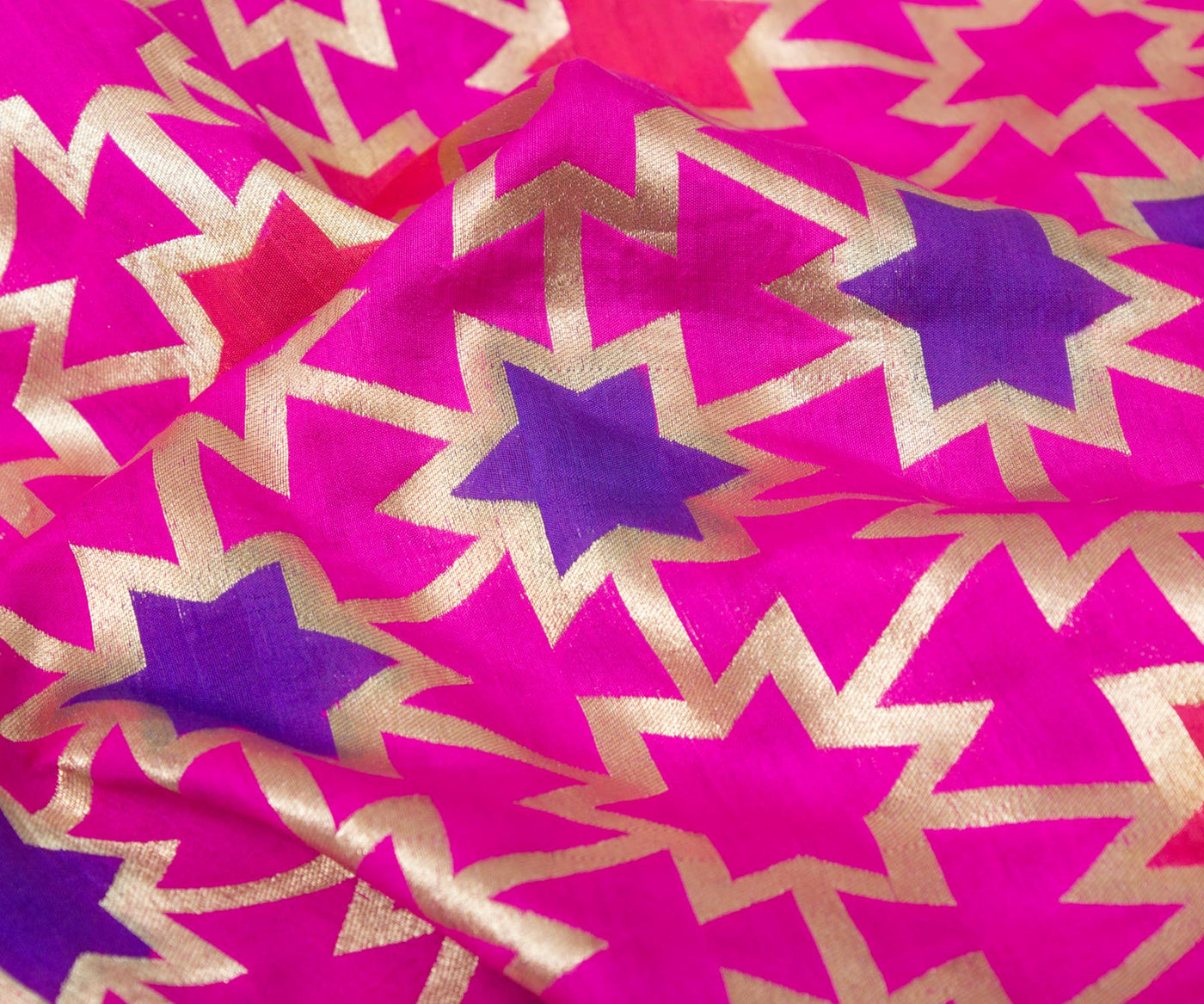 hot-pink-banarasi-silk-fabric-with-star-zari-highlights