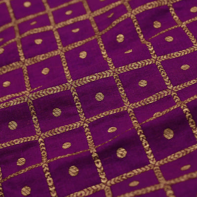 Magenta Banarasi Silk Fabric with Kattam Butta Design