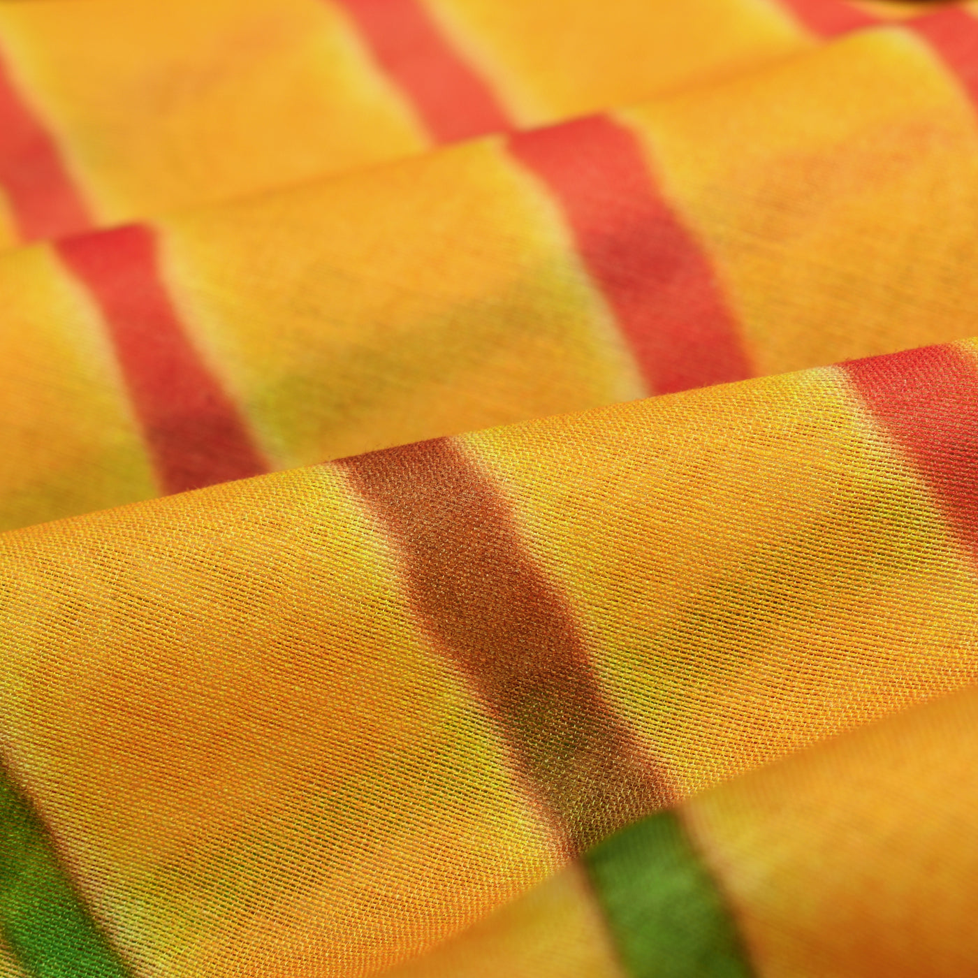 Orange Stripes Maheshwari Fabric