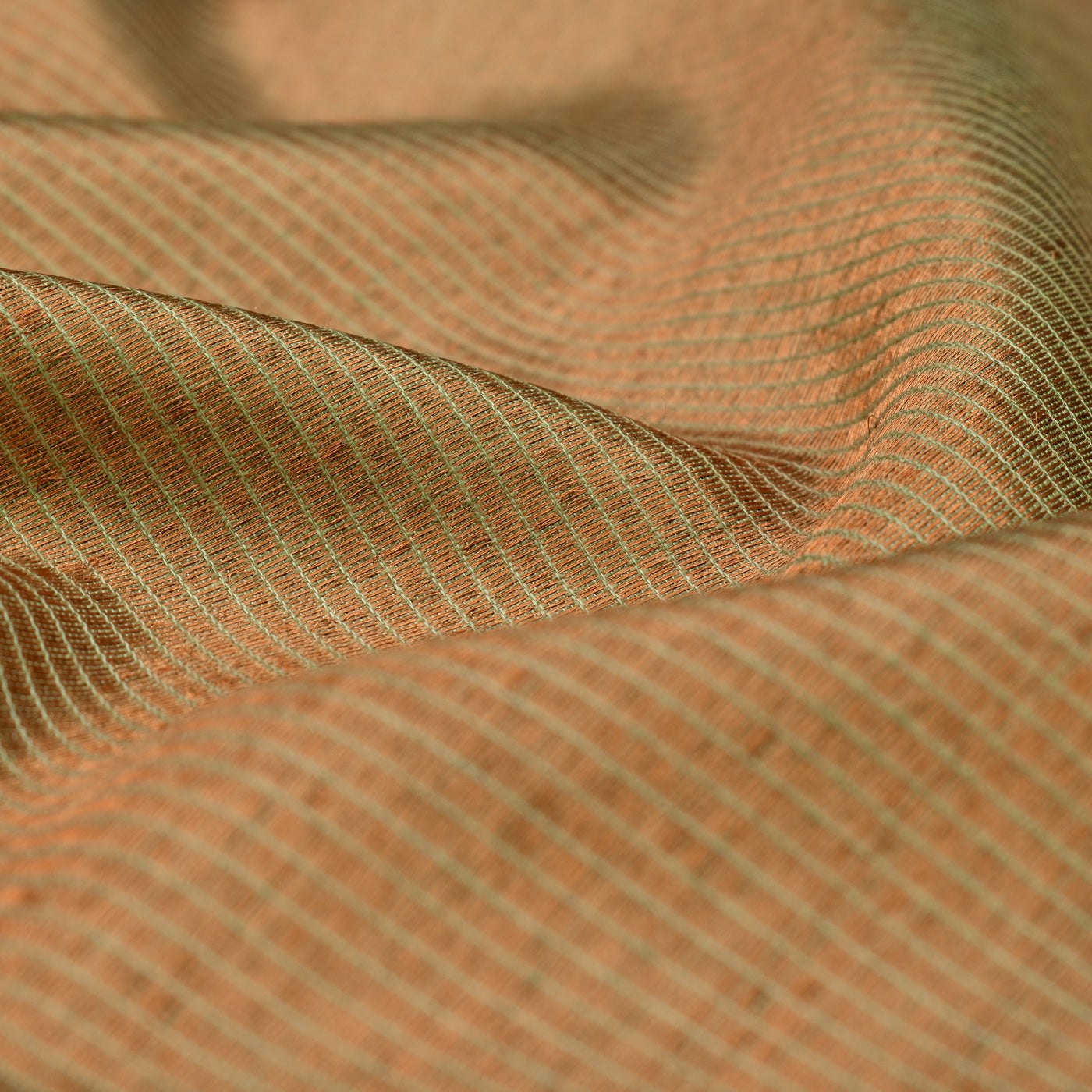 Copper Tussar Muga Silk Fabric