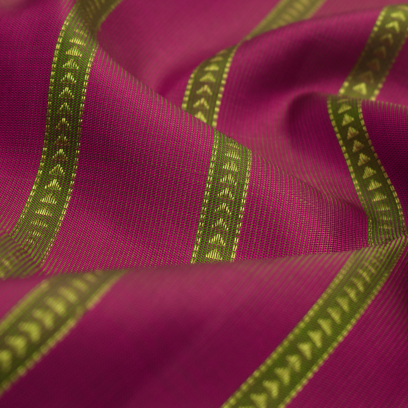 Pink Kanchi Silk Fabric with Kathir Lines Design