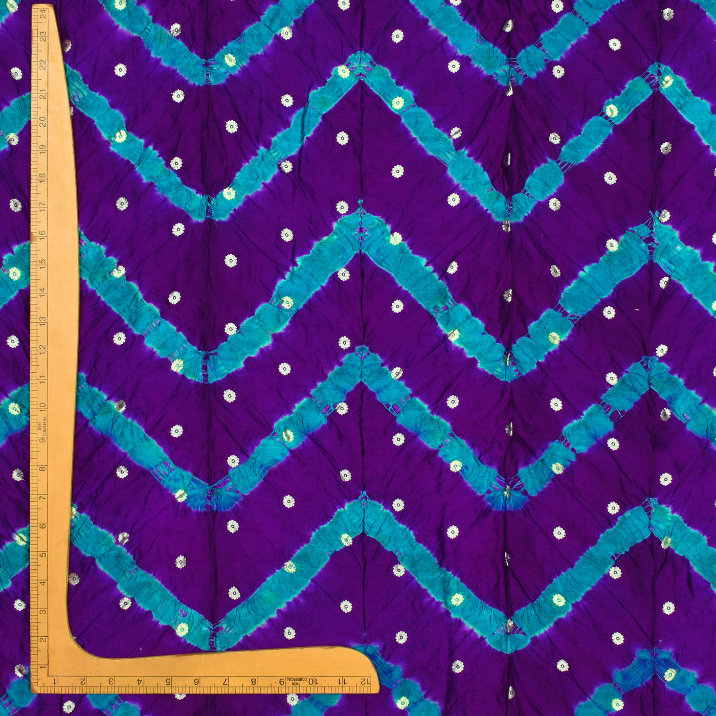 Purple Bandhani Silk Fabric