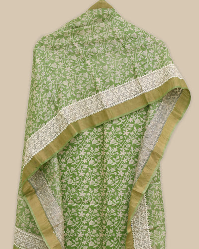 Apple Green Tussar Silk Salwar