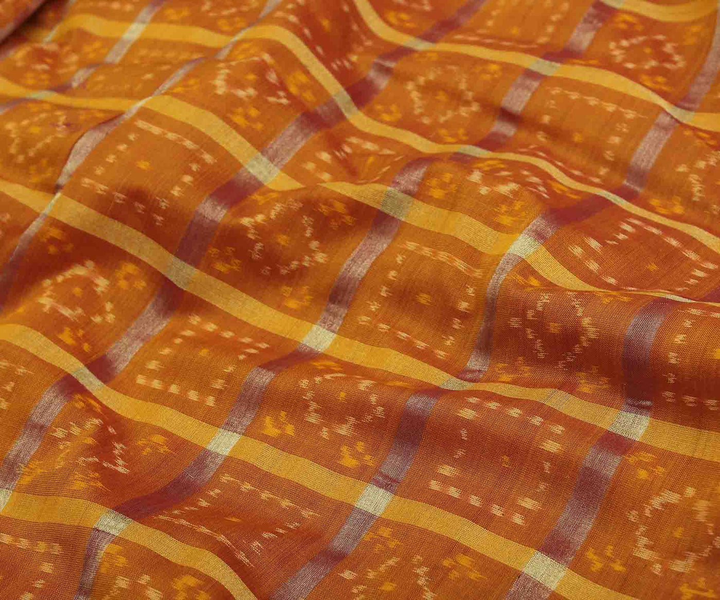 mustard-ikkath-fabric-with-golden-checks