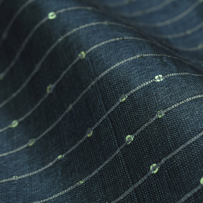 Navy Blue Tussar Sequence Fabric