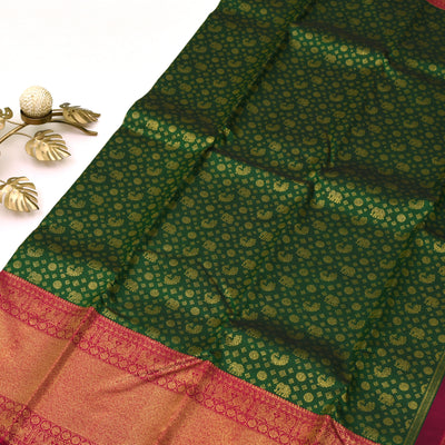 Bottle Green Kanchi Silk Saree
