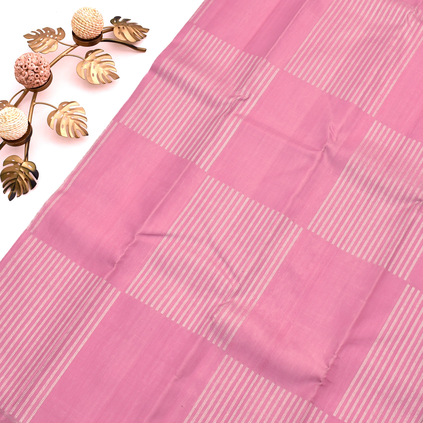 Baby Pink Kanchipuram Silk Saree with Zari Box Design