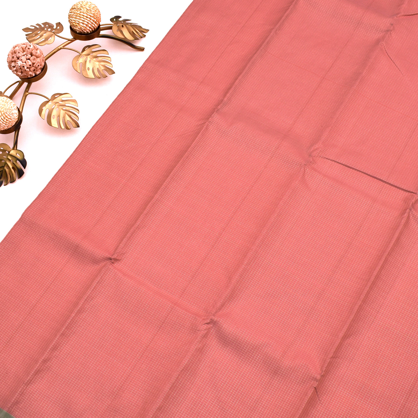 Pink Kanchipuram Silk Saree with Small Zari Kattam Design