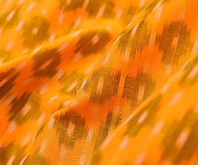 Mustard Ikkat Silk Fabric (4496257646705)