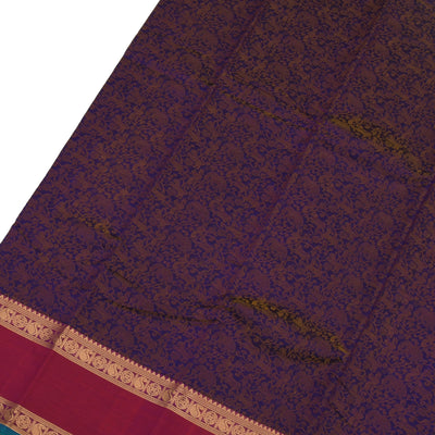 MS Blue Kanchi Cotton Saree with Vanasingaram Design