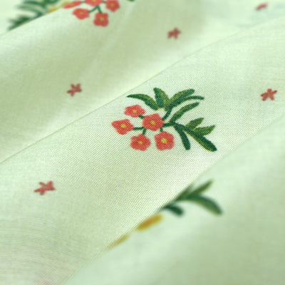 White Muslin Fabric with Floral Design