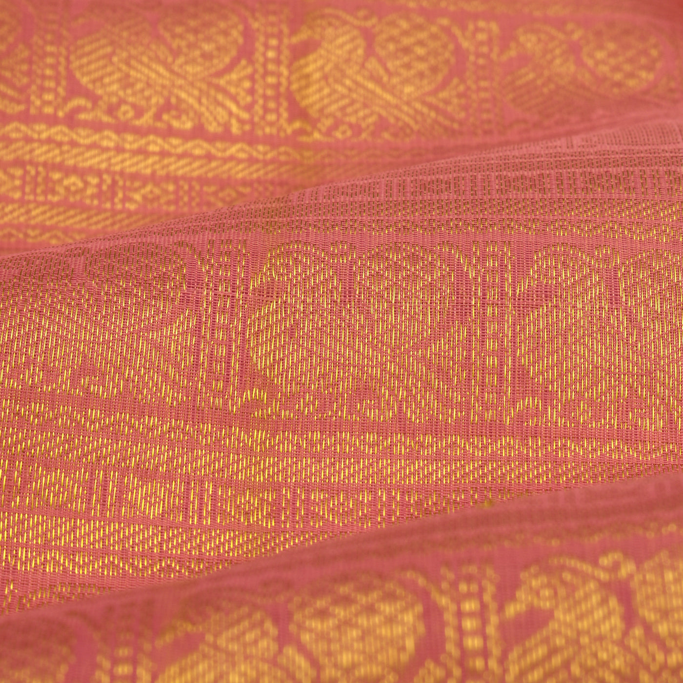 Baby Pink Kanchi Organza Silk Fabric