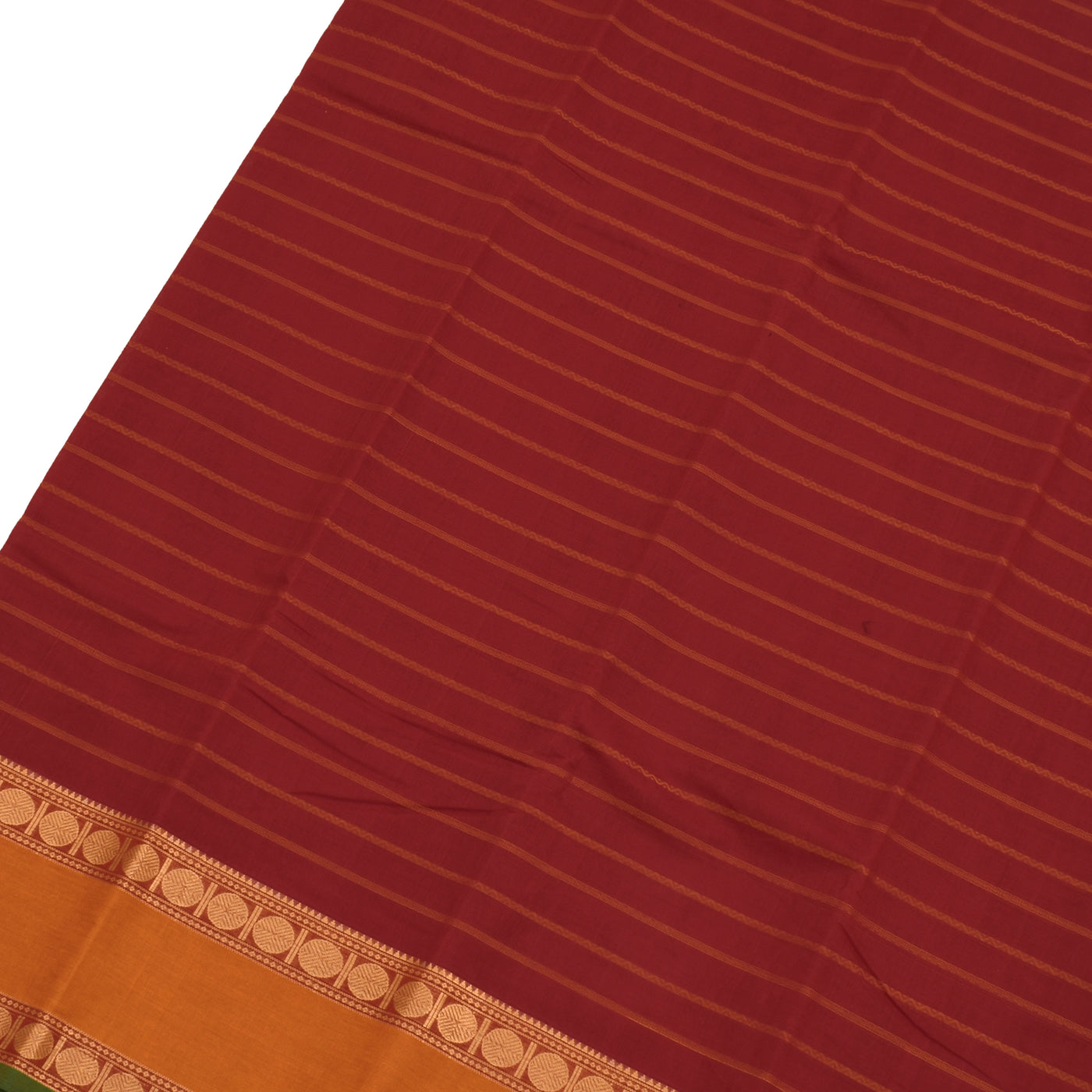 Arakku Thakkali Kanchi Cotton Saree with Stripes Design
