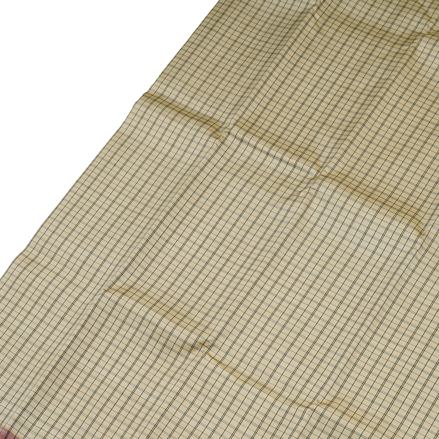 Off White Kanchipuram Silk Saree with Small Kattam Design