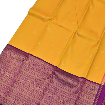 Oil Mustard Kanchipuram Silk Saree with Elephant Butta Design