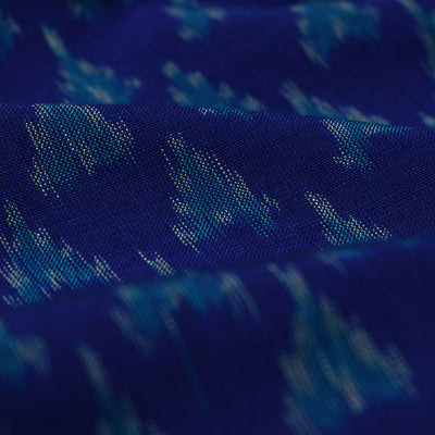 MS Blue Ikkat Silk Fabric