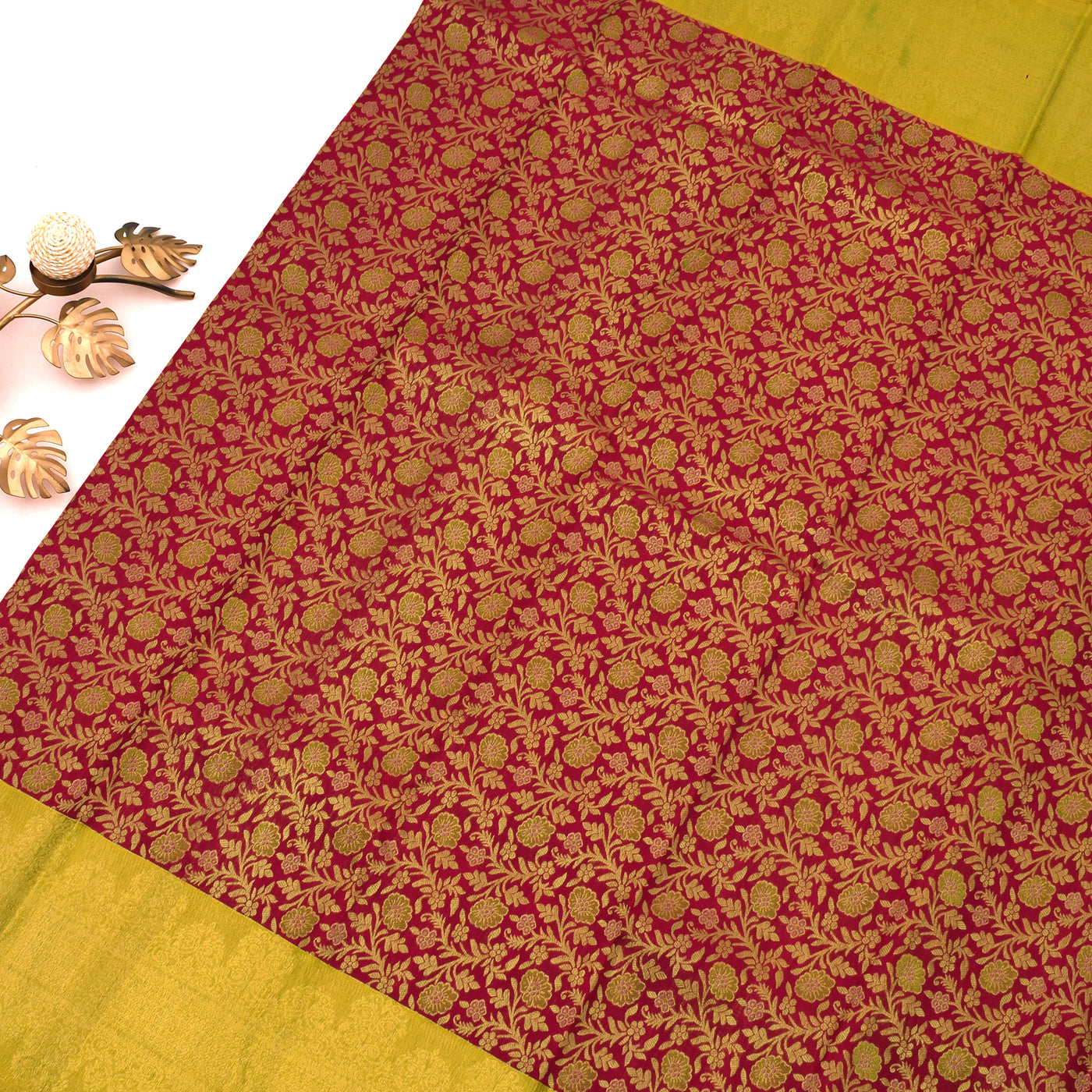 Arakku Thakkali Kanchipuram Silk Saree with Zari Creeper Design