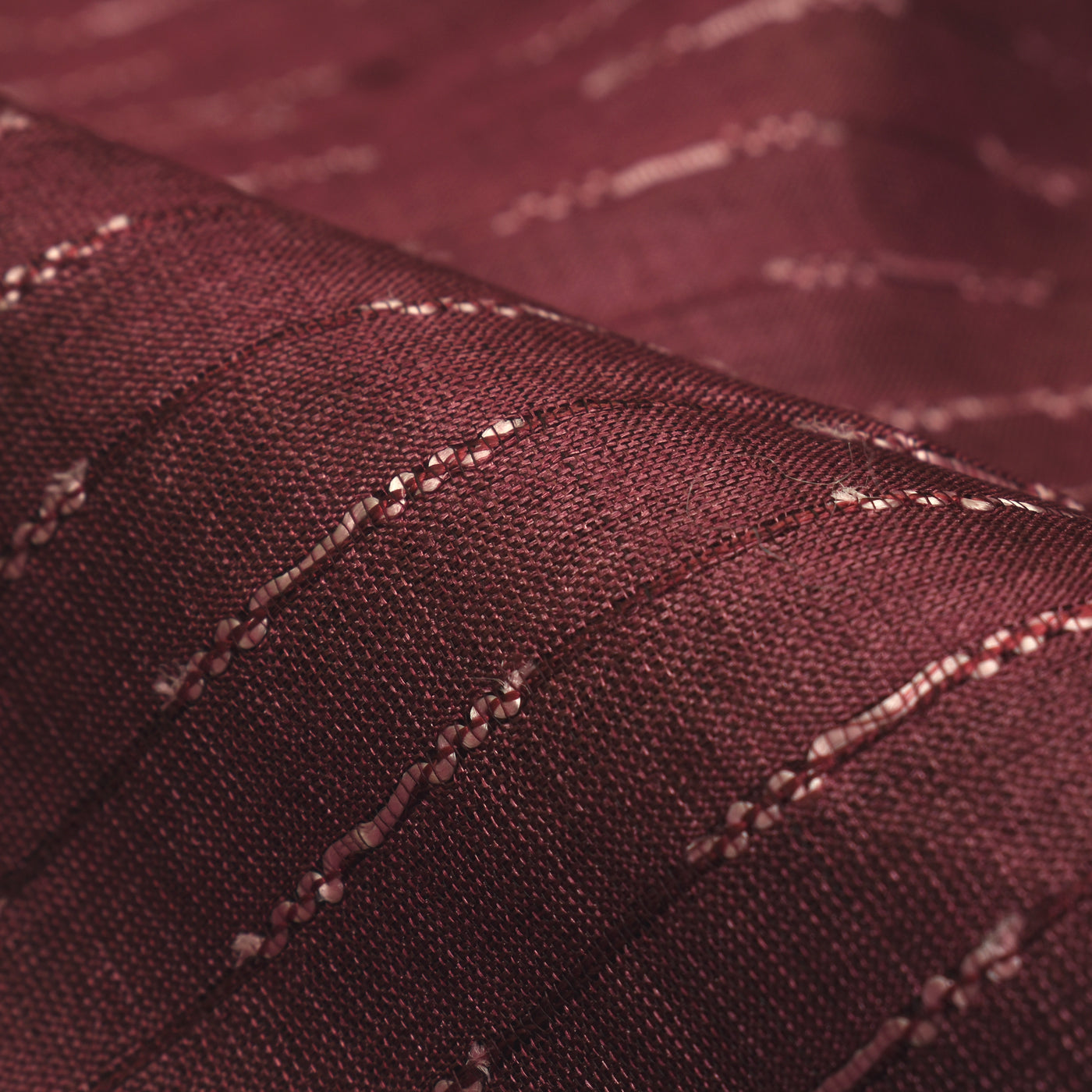 Grape Thread Line Tussar Fabric