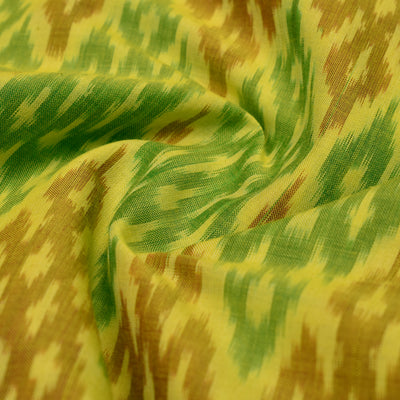 lemon-yellow-ikkat-silk-fabric