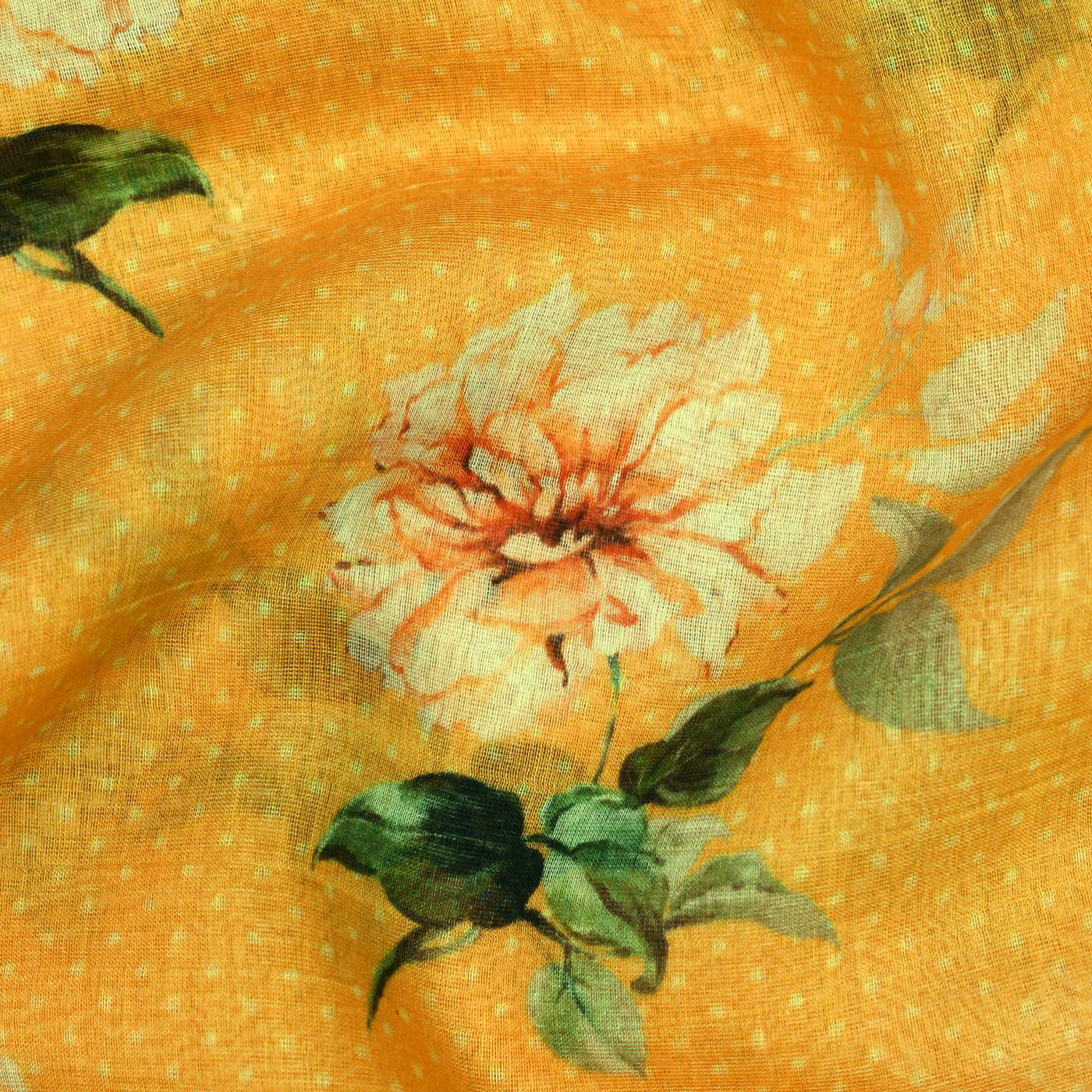 Mustard Maheshwari Silk Fabric