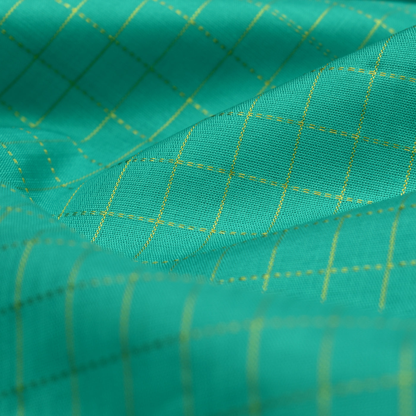 Rexona Kanchi Silk Fabric with Small Zari Checks Design