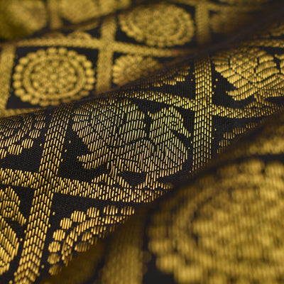 Black Kanchi Silk Fabric