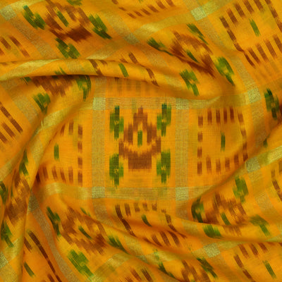 Mustard Ikkat Silk Fabric