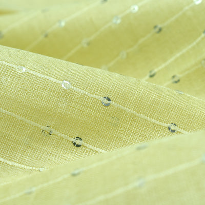 Yellow Tussar Sequence Fabric