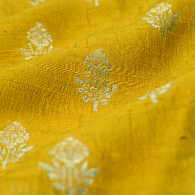 Oil Mustard Tussar Raw Silk Fabric