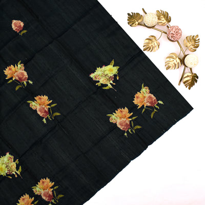 Elaichi Green Organza Saree with Navy Blue Border