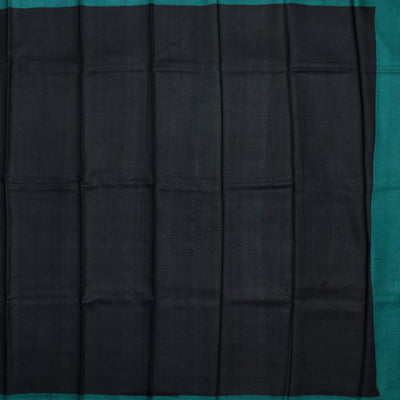 Black Tussar Silk Saree with Small Print Design