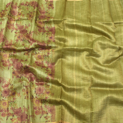 pastel-olive-green-printed-tussar-saree