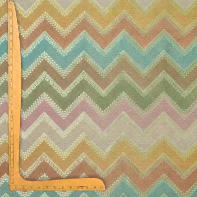 Multi Colour Georgette Banarasi Silk Fabric