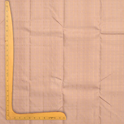 Onion Pink Kanchi Silk Fabric with Muthu Zari Checks Design