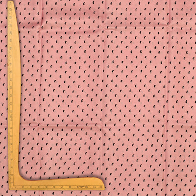 Light Baby Pink Kanchi Silk Printed Fabric with Small Mango Butta Design