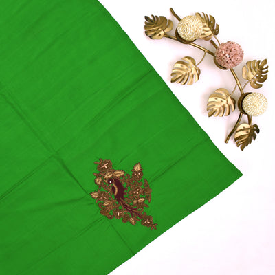 Brown Embroidery Silk Saree